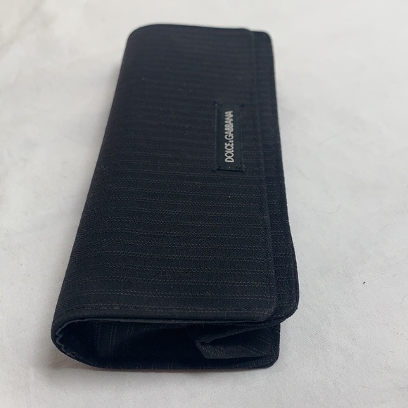 Dolce & Gabbana Soft Pinstripe Fabric Covered Front Flap Glasses Case - 6.5”x3” - Picture 2 of 10